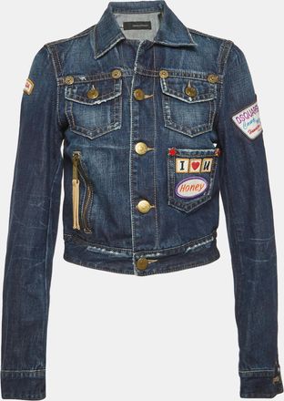 Dsquared2 Blue Embroidered Denim Jacket