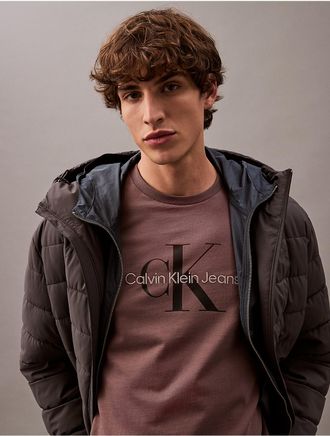 Calvin Klein Mens Monogram Logo Tee - Purple - XXL