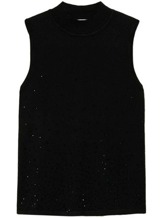 Twin-Set Top verfraaid met kristal - Zwart