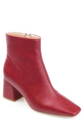 Journee Collection Haylinn Vegan Leather Bootie in Brick at Nordstrom Rack, Size 6.5