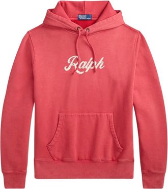 Polo Ralph Lauren printed logo hoodie - men - Cotton/Polyester - M - Red