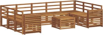 vidaXL Conjunto De Sof&aacute;s De Exterior 10 Uds. Natural Vidaxl
