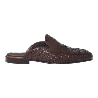 Baldinini Braided Leather Clog - male - Baldinini - Mules - Brown - 10 UK - Shoes