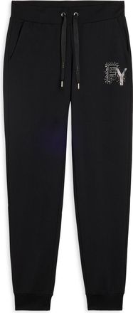 Freddy Pantaloni Sportivi con Polsini in Costina e Strass