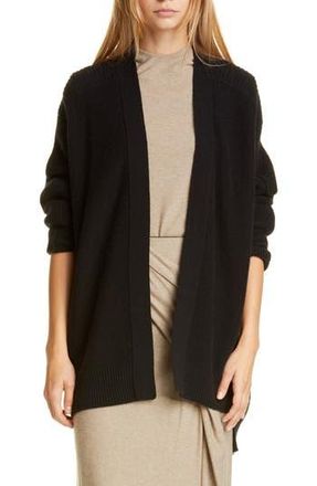 Vince Ribbed Wool & Cashmere Cardigan in Heather Black at Nordstrom Rack, Size Medium