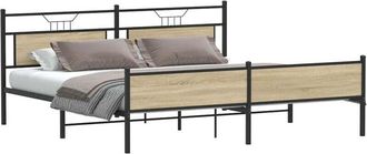 vidaXL Vidaxl - Estructura De Cama Sin Colch&oacute;n Metal Roble Sonoma 200x200 Cm