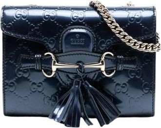 Gucci Pre-owned Cross Body Bags, female, Blue, Size: ONE SIZE Pre-owned Mini Emily Cross Body Bag