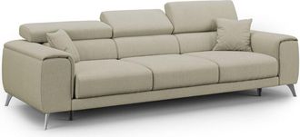 Divani.Store Fusion Sof&aacute; Con Asientos Deslizantes En Tela Suave Antimanchas 260 Cm Crema