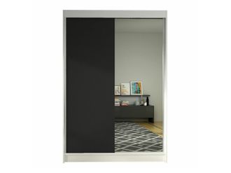 Mirjan24 Armario Closico Salvor I, Blanco + Negro, 200x120x58cm, Puertas De Armario: Correderas, N&uacute;mero De Estantes: 5