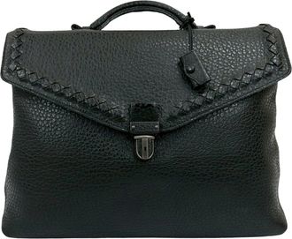 Bottega Veneta Black Leather Briefcase (Pre-Owned)