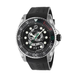 Gucci Accessoires, Heren, Grijs, ONE Size, Duikslang Horloge