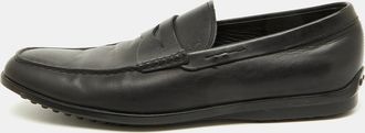 Tod's Tods Black Leather Slip On Penny Loafers