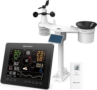 Bresser Stazione meteo radio wlan 4CAST md: previsioni meteo dettagliate 7 giorni 24 ore, connessione Wi-Fi, sensore esterno solare 7 in 1, monitoraggio del