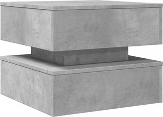 vidaXL Mesa De Centro Con Luces Led Gris Hormig&oacute;n 50x50x40 Cm Vidaxl