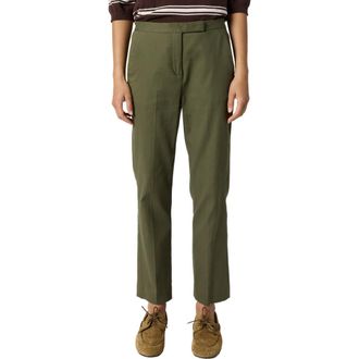 Gerard Darel Auria Mid Rise Straight Leg Trousers in Khaki Green at Nordstrom, Size 4
