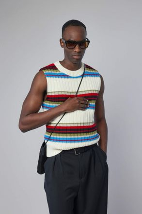 Dries Van Noten Striped Sleeveless Sweater
