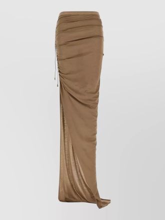 Rick Owens soft edfu skirt drawstring ruched slit