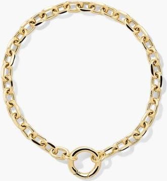 Mejuri Square Oval Chain Charm Bracelet in Yellow Gold by MEJURI at Nordstrom, Size 7