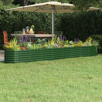 vidaXL Vidaxl - Jardinera Arriate Acero Galvanizado Verde 332x40x36 Cm