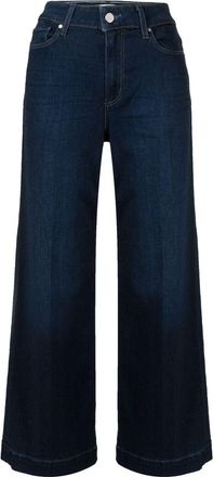Paige logo-patch cropped jeans - women - Cotton/Spandex/Elastane/Polyester - 31 - Blue