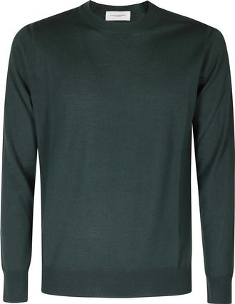 Paolo Pecora Maglione a girocollo in lana merino extrafine - - Knitwear - Uomo - Verde - 2XL