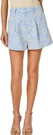 endless rose Embroidered High Waist Shorts in Blue at Nordstrom, Size X-Small