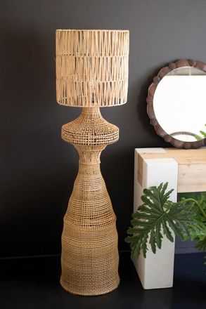 Kalalou Rattan Floor Lamp With Shade - 60 Tall