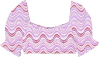 MC2 Saint Barth Dames Top met Golfpatroon in Diverse Kleuren - Dames - Blouses - Roze - M - Overhemden