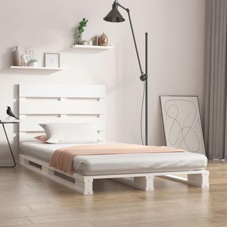 vidaXL Vidaxl - Estructura De Cama Sin Colch&oacute;n Madera Maciza Blanca 75x190 Cm