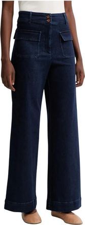 Sessun Jeans, Dames, Blauw, L, Katoen, Wide Jeans