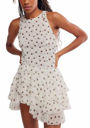 Free People Raven Printed Mini Dress In Tea Color