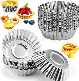 OEM Allecto Plus - Molde Reutilizable De Aluminio Para Pasteles De Huevo, Utensilios De Reposter&iacute;a Diy, 36 Piezas, Moldes Grandes Para Mini Muffins