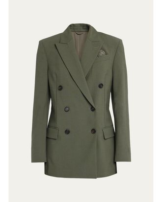 Brunello Cucinelli Tropical Luxury Wool Double-Breasted Jacket