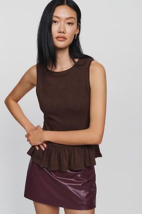 endless rose Sleeveless Peplum Knit Top