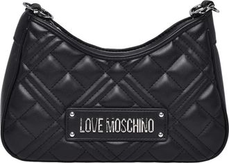 Love Moschino Black Polyurethane Zip Shoulder Bag