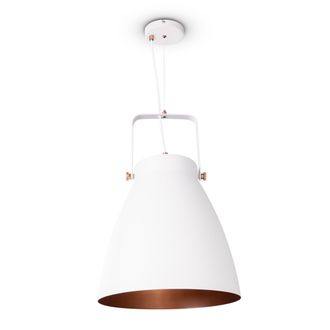 Paco Home Paco Home - L&aacute;mpara De Suspensi&oacute;n Comedor Colgante Cocina Mesa Comedor Industrial Moderna L&aacute;mpara Colgante - Blanco, Cobre (&oslash;39 Cm)