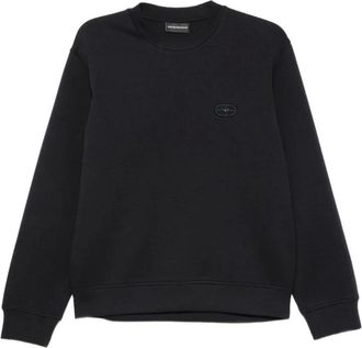 Emporio Armani Sweatshirt met ronde hals - Heren - Sweatshirts & Hoodies - Blauw - Maat: S Katoen