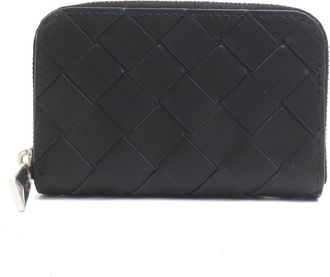 Bottega Veneta Black Intrecciato Coin Purse/Coin Case (Pre-Owned)