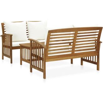 vidaXL Vidaxl - Set Divani da Giardino 3 pz con Cuscini in Massello di Acacia