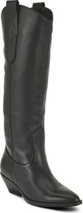 Nine West Asken Knee High Boot in Black Leather at Nordstrom, Size 9.5