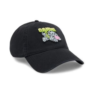 Ganni Zwarte Katoenen Gebogen Rand Hoed - Dames - Petten - Zwart - ONE Size - Katoen - Accessoires