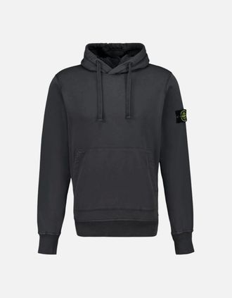 Stone Island Mens Stone Island Lead Grey Hoodie - Size: 42