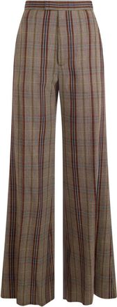 Vivienne Westwood Palazzo Broek - Dames - Wijde Broeken - Veelkleurig - M - Wol - Broeken