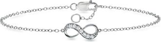 RS Pure by Ross-Simons Lab-Grown Diamond Infinity Symbol Bracelet in Sterling Silver