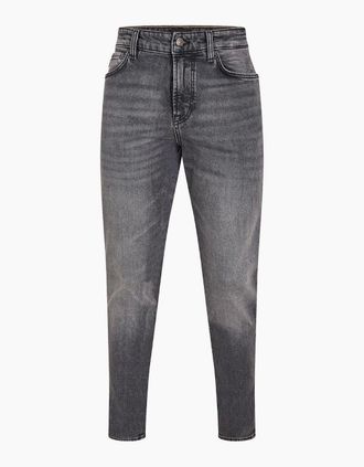 HUGO BOSS Mens High Rise Slim Fit Five Pocket Jeans - Grey - Size: 34/32