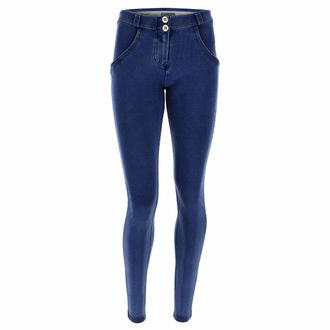Freddy Leggings FREDDY Leggings WRUP1RC002ORG, Damen, Gr. XL, EURO, blau (schwarz jeans, gelb seams), Obermaterial: 84% Baumwolle CO. 16% Elasthan EL., Hosen
