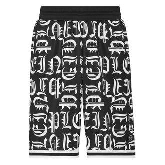 Philipp Plein Basket Jogging Shorts Gothic - Heren - Korte broeken - Zwart - Maat: 2XL Poliester