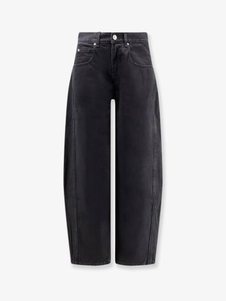 Isabel Marant Pantaloni Oriane in black denim - ISABEL MARANT - gender_Woman