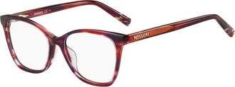 Missoni Glasses, female, Multicolor, Size: ONE SIZE Bicolor Acetate Frames with Pink Dial
