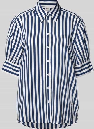 Brax Brax Relaxed Fit Hemdbluse aus Viskose-Mix mit 1/2-Arm Modell Vic in Marine, Gr&ouml;&szlig;e 38